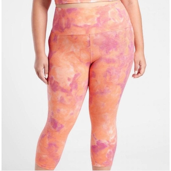 Athleta Orange and Pink Leggings - Picture 4 of 4